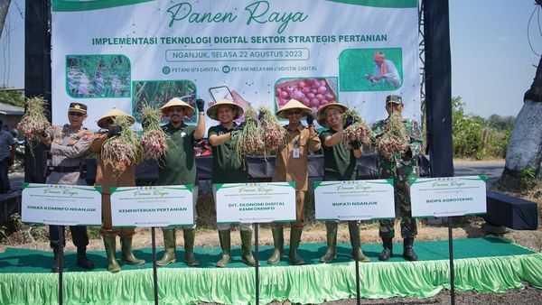 Kominfo Gelar Panen Raya Implementasi Adopsi Teknologi Digital Pertanian di Nganjuk