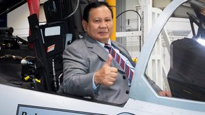 Potret Menhan Naik Jet Tempur Boeing Berstiker Prabowo Subianto