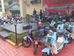 Polresta Bogor Sita 20 Sepeda Listrik Sewaan yang Dikendarai di Jalan Raya