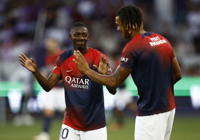 Ousmane Dembele Soccer Football - France - Ligue 1 - Toulouse v Paris St Germain - Stadium Municipal de Toulouse, Toulouse, France - August 19, 2023 Paris St Germain's Ousmane Dembele during the warm up before the match REUTERS/Stephane Mahe