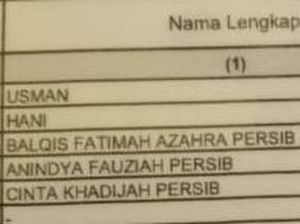 Orang Tua di Pangandaran Beri Nama 3 Anaknya Persib Orang Tua di Pangandaran Beri Nama 3 Anaknya Persib