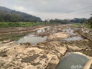 Air Citanduy Menyusut, Dasar Sungai Sampai Terlihat