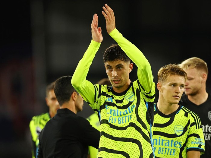 FILE PHOTO: Soccer Football - Friendly - Arsenal v AS Monaco - Emirates Stadium, London, Britain - August 2, 2023 Arsenal's Kai Havertz during the match Action Images via Reuters/Peter Cziborra/File Photo