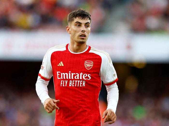 FILE PHOTO: Soccer Football - Friendly - Arsenal v AS Monaco - Emirates Stadium, London, Britain - August 2, 2023 Arsenal's Kai Havertz during the match Action Images via Reuters/Peter Cziborra/File Photo