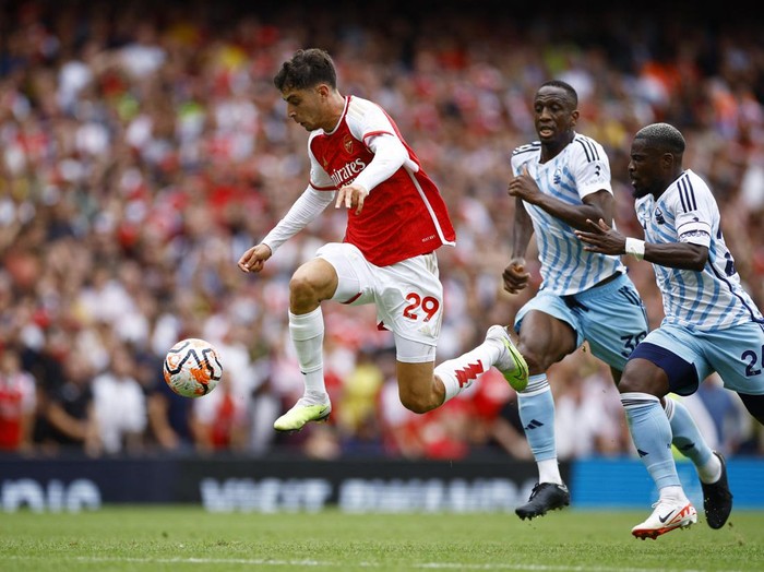 FILE PHOTO: Soccer Football - Friendly - Arsenal v AS Monaco - Emirates Stadium, London, Britain - August 2, 2023 Arsenal's Kai Havertz during the match Action Images via Reuters/Peter Cziborra/File Photo