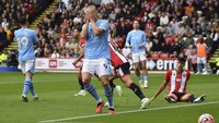 Bermain di Bramall Lane Stadium, Sheffield, Minggu (27/8/2023), City sempat kesulitan melawan tuan rumah. Setelah Haaland sempat gagal penalti, skor berakhir imbang 0-0 saat jeda.  