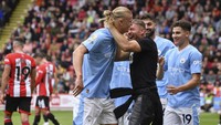 City baru bisa menjebol gawang Sheffield di babak kedua, lewat aksi Haaland.  