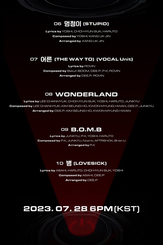 Tracklict Full Album REBOOT / Foto : twitter.com/ygent_official