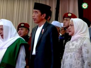 Didampingi Prabowo dan Habib Lutfhi, Jokowi Tiba di Muktamar Sufi 2023