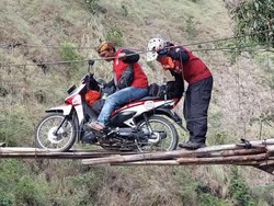 Miris! Jembatan Gantung Penghubung Pinrang-Tana Toraja Nyaris Putus