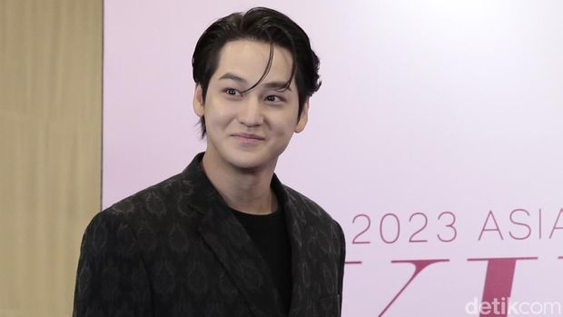 Kim Bum dalam sesi konferensi pers fanmeeting Kim Bum 'Between U and Me' di Hotel Indonesia Kempinski, Sabtu (2/9/2023).