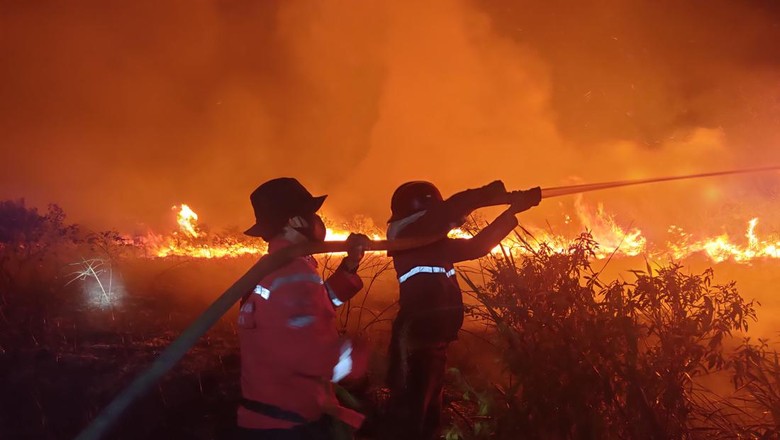 Lahan Kosong di Jalan Lintas Timur Palembang-Ogan Ilir Terbakar!