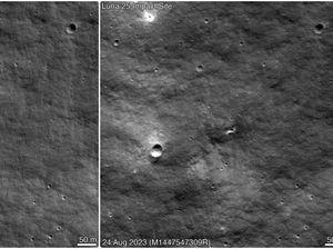 Before-After Kendaraan Antariksa Rusia Tabrak Permukaan Bulan