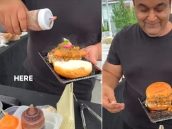 Unik! Bukan Pakai Beef Patty, Pria Ini Jual Burger Isi Samosa