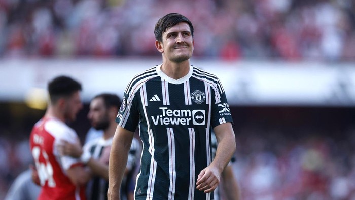 Harry Maguire Soccer Football - Premier League - Arsenal v Manchester United - Emirates Stadium, London, Britain - September 3, 2023 Manchester United's Harry Maguire looks dejected after the match Action Images via Reuters/John Sibley EDITORIAL USE ONLY. No use with unauthorized audio, video, data, fixture lists, club/league logos or 'live' services. Online in-match use limited to 75 images, no video emulation. No use in betting, games or single club /league/player publications. Please contact your account representative for further details.