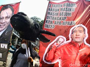 Aksi Mahasiswa Desak KPK Tangkap Buronan Harun Masiku