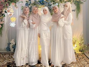 7 Gaya Nadya Mustika Jadi Bridesmaid Larissa Chou, Anggun Berbusana Syari