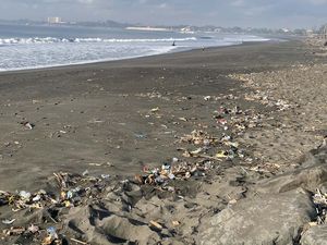 Duh! Sampah-sampah Berserakan di Pantai Padang Galak Bali