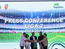 Press conference Pegadaian Liga 2 musim 2023-2024 berlangsung di Jakarta, Selasa (5/9/2023).  