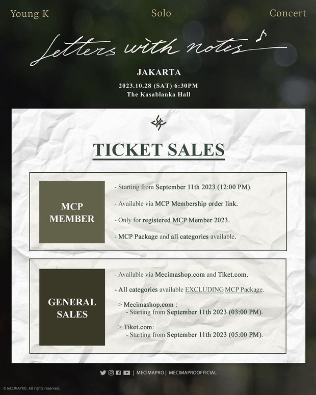 Alur pembelian tiket konser Young K/ Foto: instagram.com/mecimapro Alur pembelian tiket konser Young K/ Foto: instagram.com/mecimapro