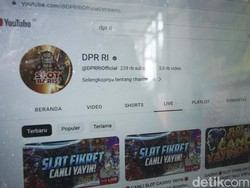 Judi Slot Online Menyusup Akun YouTube DPR RI