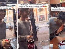 Video Remaja Dapat Kue Ultah dari Bosnya Bikin Netizen Terharu