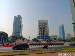 Suasana Bundaran HI Jelang Perayaan Malam Tahun Baru 2024