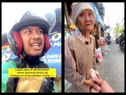Haru! Ojol Ini Beri Uang untuk Nenek Kelaparan di Pasar
