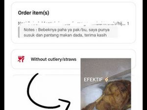 Demi Dapat Paha Bebek, Netizen Ini Beri Catatan Lucu Saat Pesan di Ojol Demi Dapat Paha Bebek, Netizen Ini Beri Catatan Lucu Saat Pesan di Ojol