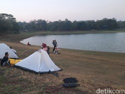Waduk Gembong Pati Surut gegara Kemarau, Kini Jadi Tempat Camping Favorit