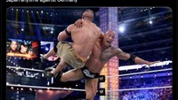 Dua kemenangan beruntun Jepang melawan Jerman membuat mereka disebut ganas bagaikan The Rock di arena WWE. Foto: dok. Internet/X (Twitter)