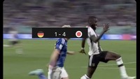 Momen lari Rüdiger ketika melawan Jepang pun muncul lagi. Foto: dok. Internet/X (Twitter)