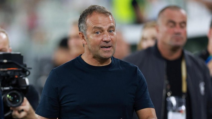 Hansi Flick Soccer Football - International Friendly - Germany v Japan - Volkswagen Arena, Wolfsburg, Germany - September 9, 2023 Germany coach Hansi Flick before the match REUTERS/Lisi Niesner