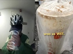 Terlalu Haus, Driver Ojol Ini Teguk Minuman Pesanan Pelanggannya