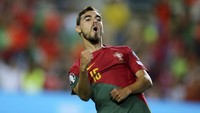 Portugal memperlebar jarak menjadi 6-0 di menit ke-67. Ricardo Horta mengoyak gawang tim tamu usai menuntaskan assist Jota. AP/Joao Matos  