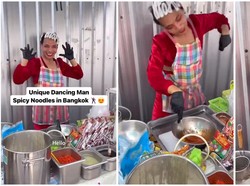 Viral! Penjual Bihun yang Nyentrik dan Heboh Ini Hibur Pelanggannya