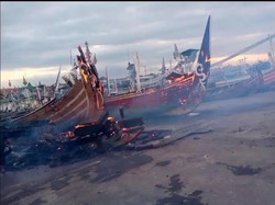 3 Perahu Nelayan Banyuwangi Hangus Terbakar gegara Puntung Rokok
