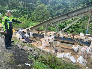 Truk Pakan Ayam Masuk Jurang karena Rem Blong di Sumbar, 2 Orang Luka Serius Truk Pakan Ayam Masuk Jurang karena Rem Blong di Sumbar, 2 Orang Luka Serius