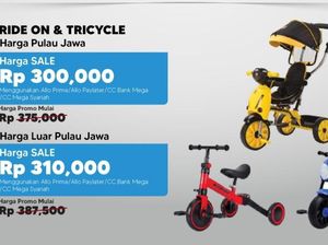 Sepeda Roda Tiga di Transmart Full Day Sale Jadi Murah Meriah Nih Bun!