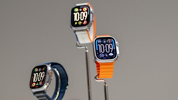 Apple Watch Ultra 2 The Apple Watch Ultra 2 is displayed during an event at Apple Park campus in Cupertino, California, US, on Tuesday, Sept. 12, 2023. Apple Inc. introduced its latest iPhones at an event Tuesday, banking on new materials, camera upgrades and improved performance to coax back consumers in a sluggish smartphone market. Photographer: David Paul Morris/Bloomberg via Getty Images