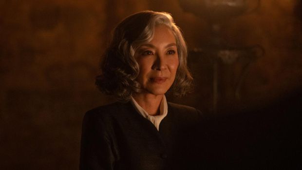 Film A Haunting in Venice (2023) Michelle Yeoh as Mrs. Reynolds in 20th Century Studios' A HAUNTING IN VENICE. Photo by Rob Youngson. © 2023 20th Century Studios. All Rights Reserved.