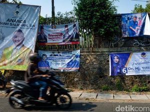 Jelang Pemilu, Spanduk-Poster Caleg Menjamur di Ciputat