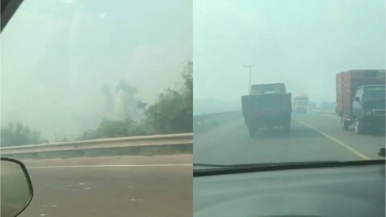 Jalinsum Ogan Ilir Diselimuti Kabut Asap Karhutla, Ini Kata BPBD
