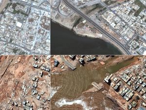 Foto Satelit Ungkap Kondisi Before-After Banjir Terjang Libya