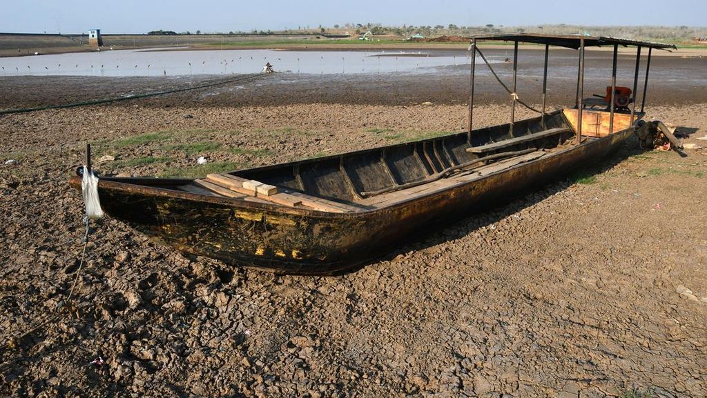 Kemarau, Waduk Dawuhan Madiun Mengering Kemarau, Waduk Dawuhan Madiun Mengering