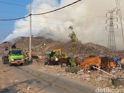 Terbakarnya Gunungan Sampah di TPA Putri Cempo Solo