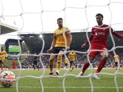 Liverpool berbenah di babak kedua. Masuknya Luis Diaz menghidupkan serangan mereka dan berujung gol penyama kedudukan dari Cody Gakpo. Matthew Childs/Action Images/REUTERS  