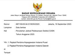 Perubahan Jadwal CPNS 2023, Pendaftaran Diundur hingga 19 September