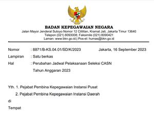 Perubahan Jadwal CPNS 2023, Pendaftaran Diundur hingga 19 September Perubahan Jadwal CPNS 2023, Pendaftaran Diundur hingga 19 September