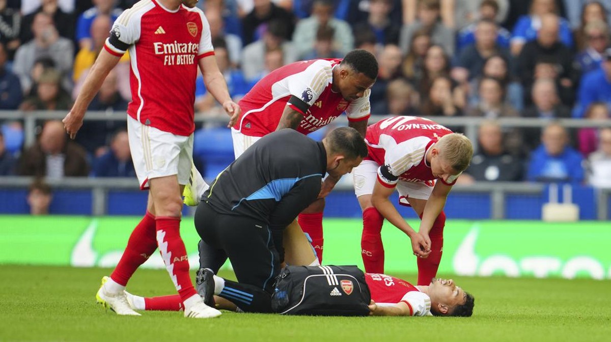 Gabriel Martinelli terancam absen dalam empat laga Arsenal (Foto: AP/Jon Super)